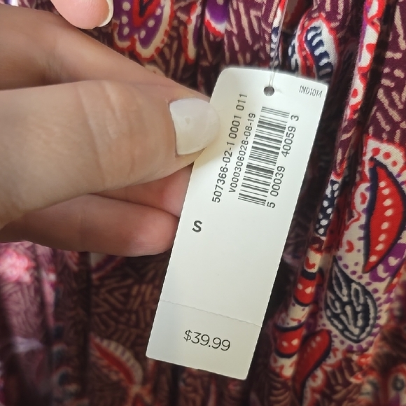 Old Navy Womens Size Small S Red Floral Midi Dress - Picture 5 of 6